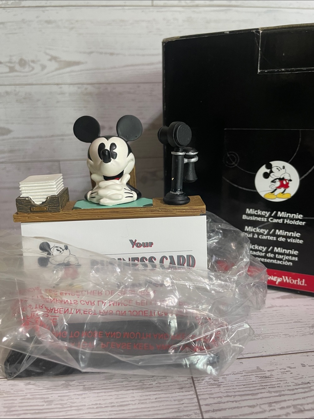 NWT COLLECTIBLE Disney Mickey Mouse Desk Figurine - Business Card Holder